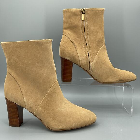 Franco Sarto Women’s Pia Leather Zipper Ankle Boots Tan Size 9M - Picture 1 of 11